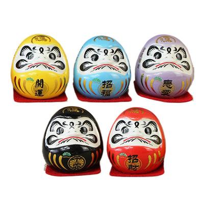 5 st Keramisk Daruma Docka Staty Hantverk Lyckoamulett Tur Prydnad Landskap Hem Skrivbordsdekor Miniatyrer Gåvor Tillbehör