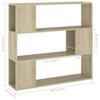 Bookshelf Room Divider Sonoma Oak 100 x 24 x 94 cm