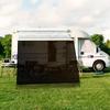 8x15.3ft Black Mesh RV Sunshade Windproof UV Resistant Privacy Screen With Ground Nails Ropes Outdoor Camping Accessories