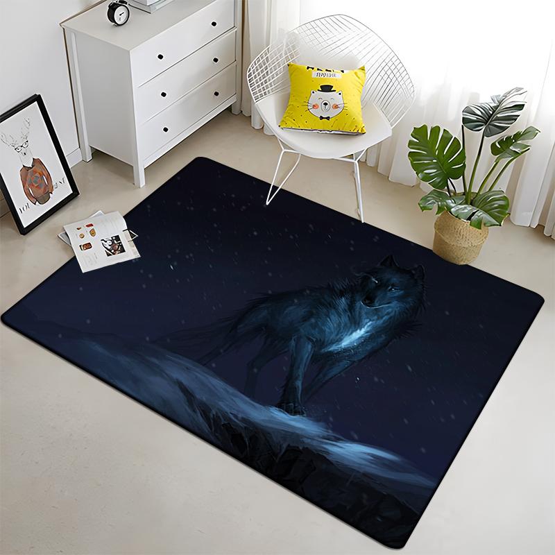 

3D Art Fantasy Wolf Printed Килим для вітальні Килим великої площі М’який килим Прикраса дому Килимки для йоги Килимки Boho Dropshipping 80cm by 120cm