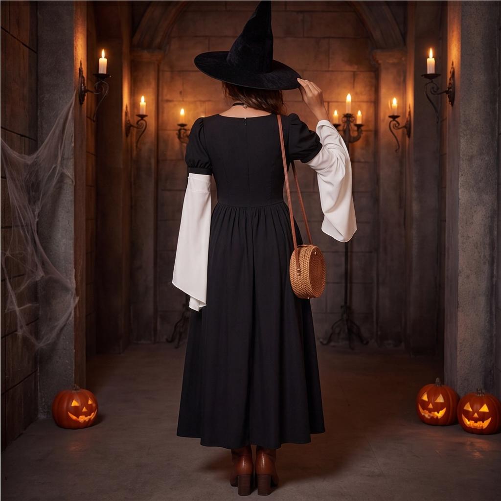 Medieval Renaissance Vintage Style Women's Dress Lace-Up Waist Tie Long Sleeve Court Gown Stage Performance Costume