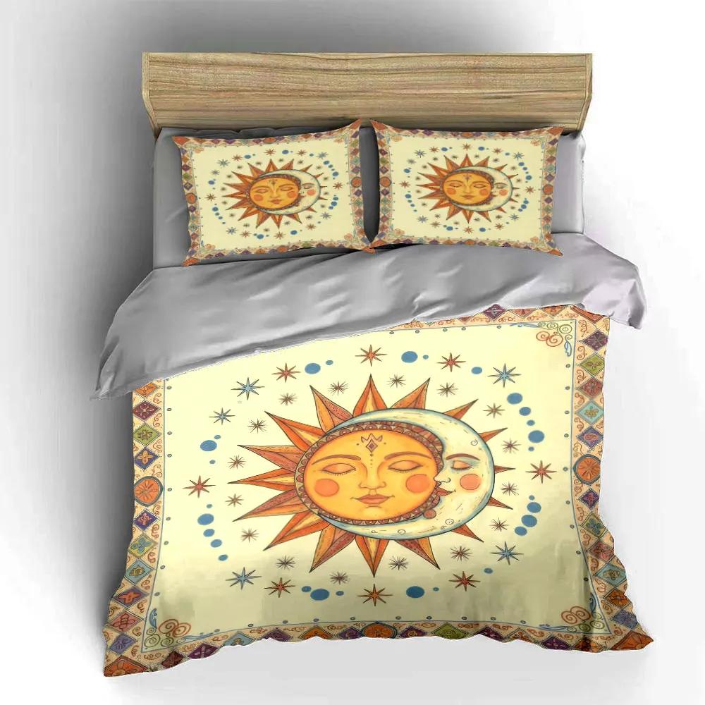 Sun and Moon Tapestry Set Soft Comfortable Duvet Cover Bedding Set Included 1*Duvet Cover & 2*Pillowcases gift