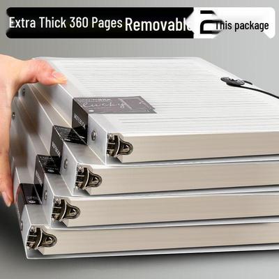 Extra-Thick 360-Page A4 Notebook - Durable Loose-Leaf Binder with A5/B5 Refill, Large Capacity for Office & Student Use