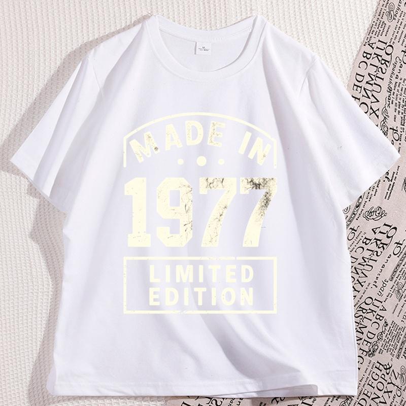 Mens Retro 1977 Limited Edition TShirt Regular Round Neck Design Clothes Comfortable Cotton Short Sleeve T Shirt Y2k Clothes