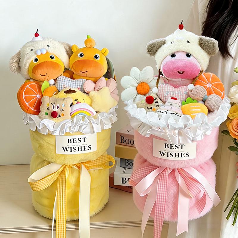 Capybara Lulu Plush Bouquet - Mother's Day, Birthday Gift for Girlfriend, Kids & Best Friends - Cartoon Figure Flower Arrangement
