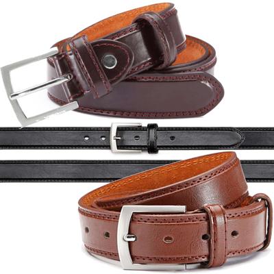 Smalt kostymbälte för män med dubbla sömmar