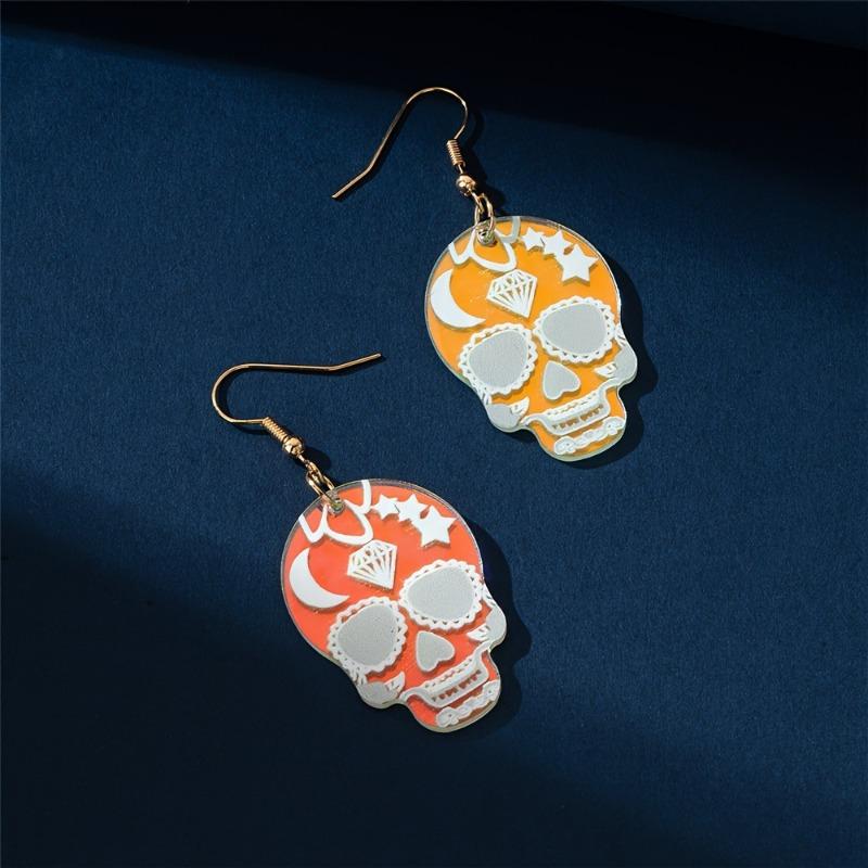 A Pair of Sexy Fun Versatile Skull Style Earrings Retro for Friends