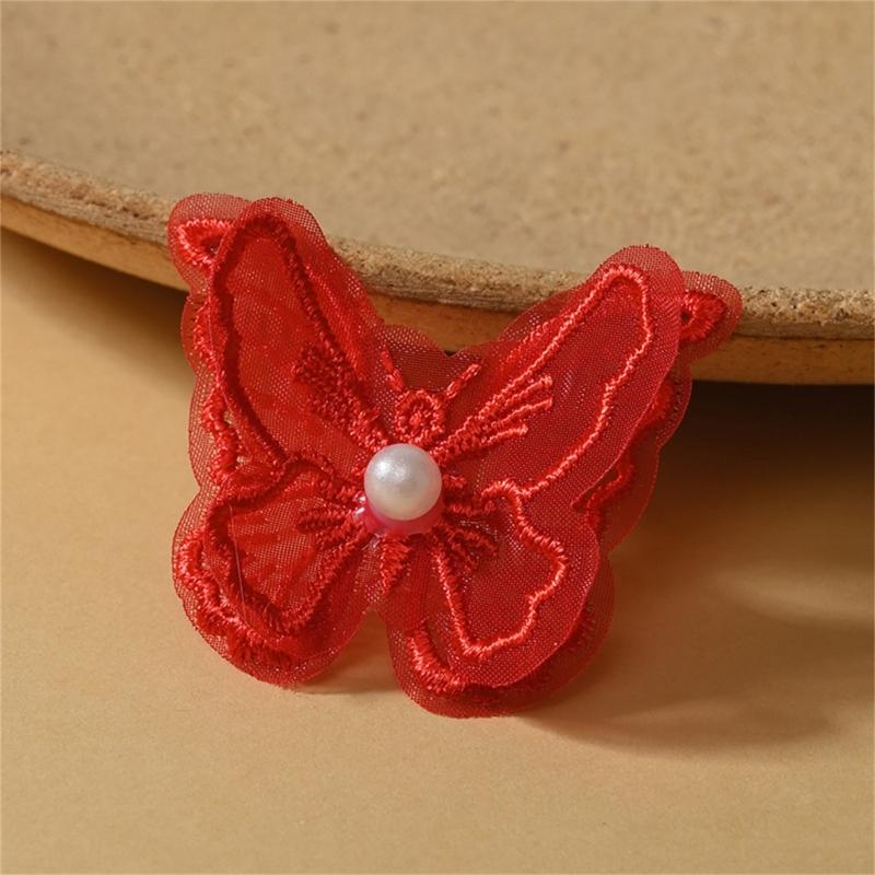 Fabric Pearls Embroidered Butterfly Sewing Accessories For Craft And Fashion