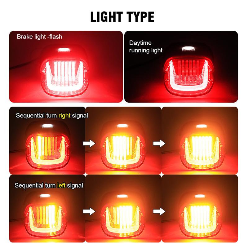 Motorcycle Tail Light LED Rear Lamp Taillight Brake Stop Turn Signals for Harley-Davidson Sportster Softail Dyna Lay Down Super