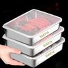 Quadratische Platte aus Edelstahl mit Deckel, rechteckige Pfanne zur Lebensmittelaufbewahrung, kommerzielles Geschirrtablett, großer erfrischender Lunchbox-Behälter