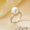 Exquisite Imitation Pearls CZ Rings for Women Light Luxury Cubic Zirconia Rings Fashion Aesthetic Wedding Party Jewelry Gifts