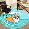 1pc Surfing Dog Chair Carpet for Office Non Slip, Lightweight, Machine Washable Rug for Office Holiday Decor
