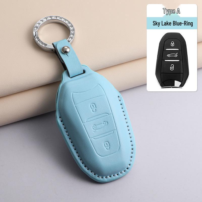 Versatile Citroen Key Cover: Premium Leather Shell for C5X, C6, AIRCROSS, Tianyi C5 (Japanese/Korean Style)