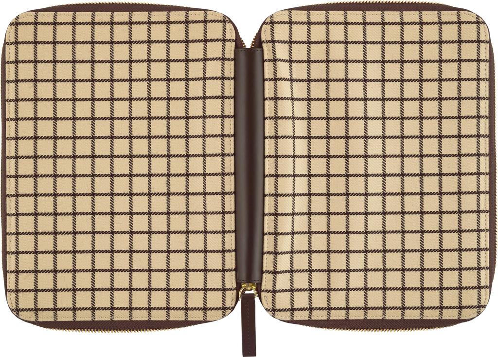 Hobonichi Techo Cousin Notebook Cover Tight Zip au Lait (A5) (Cafe Check)