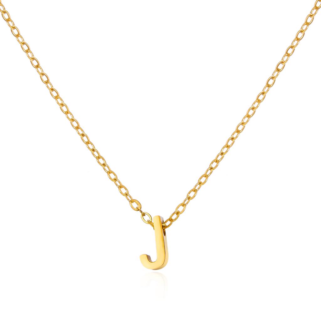 Simple Stainless Steel A-Z Initial Letter Necklaces for Women 26 Alphabet Pendant Clavicle Chain Choker Birthday Party Jewelry