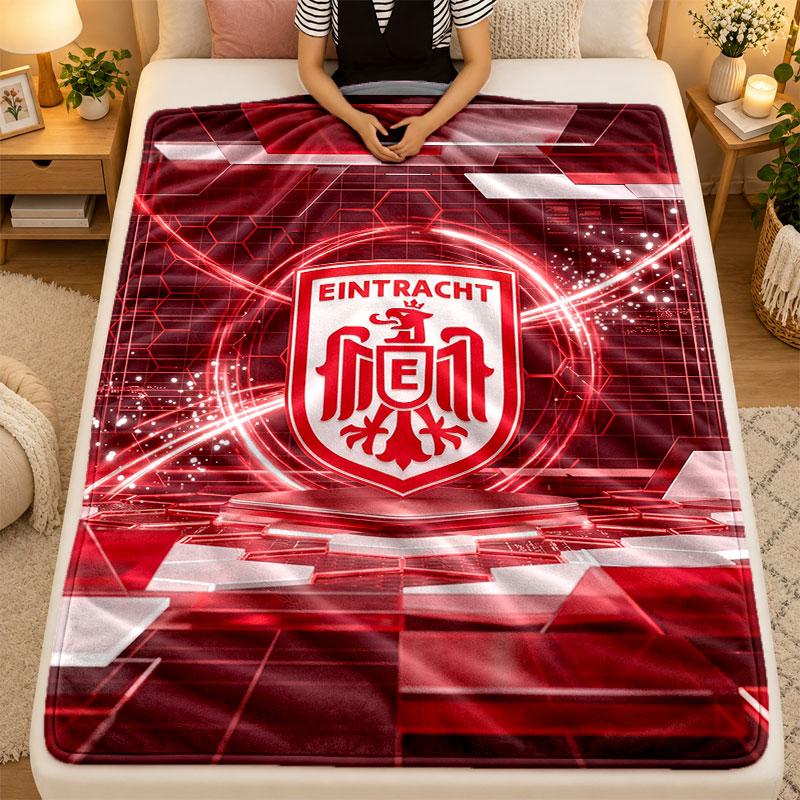 Flannel BlanketEintracht Frankfurt Football Warm Soft Throw Blanket for Indoor Sofa Bed Living Room Use