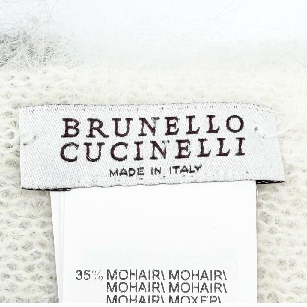 Great Brunello Cucinelli Scarf Multi-border pattern fringe long dress mohair Used