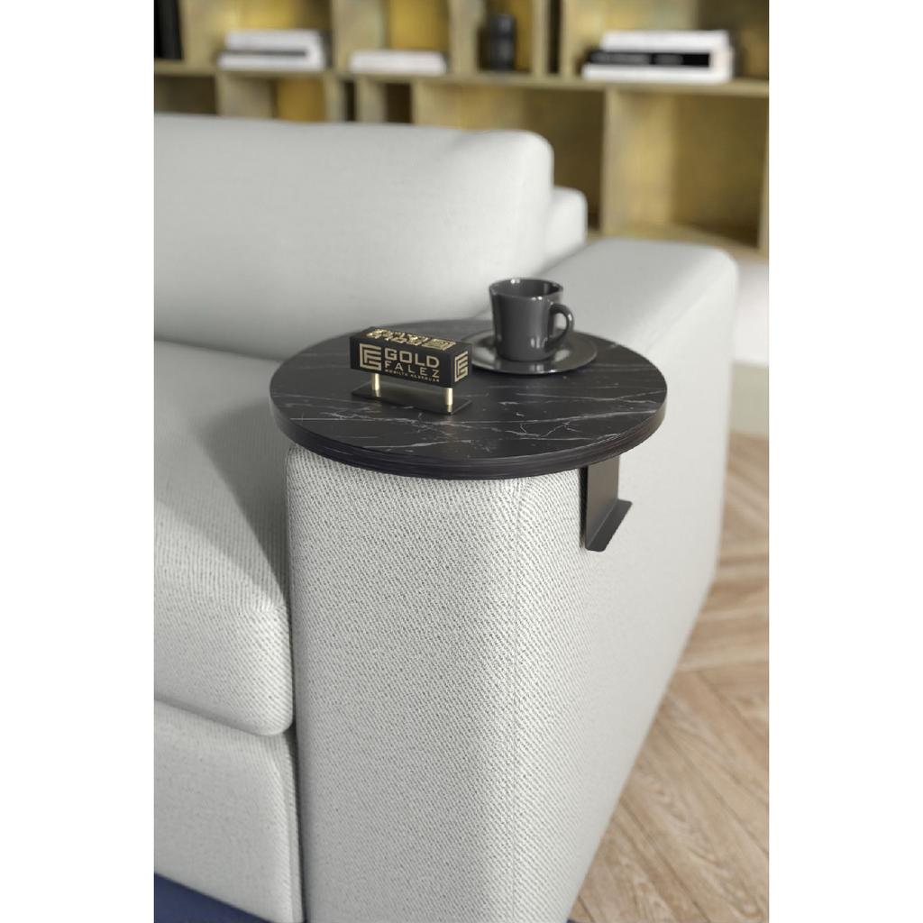 Side Table Adjustable Tray Decorative Modern Tray Sofa Table Walnut