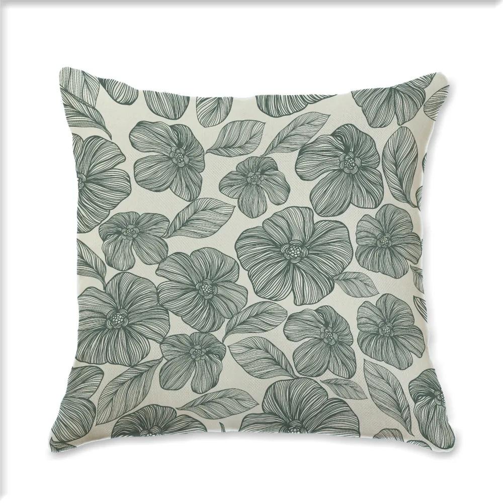 Vintage Plant Flower Style Single Side Digital Printing Bohemian Pillowcase Car Sofa Cushion Suite Bedroom Bedside Decoration