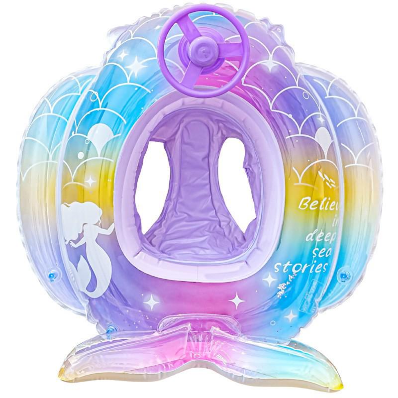 Xiao Lv Inflatable Baby Swim Ring with Removable Sunshade Canopy
