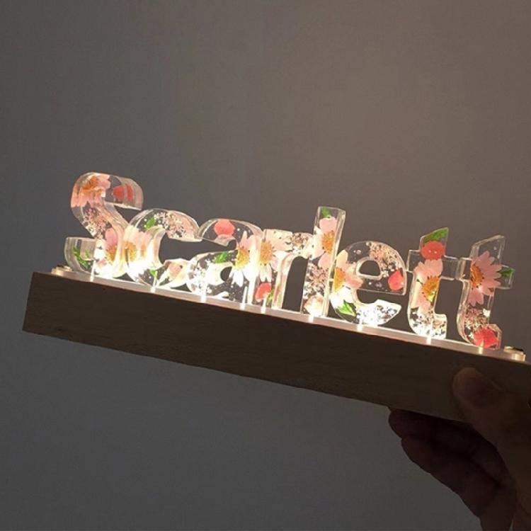 Wooden Led Display Base Stand Crystal Glass Light Base Stand for Resin-Arts
