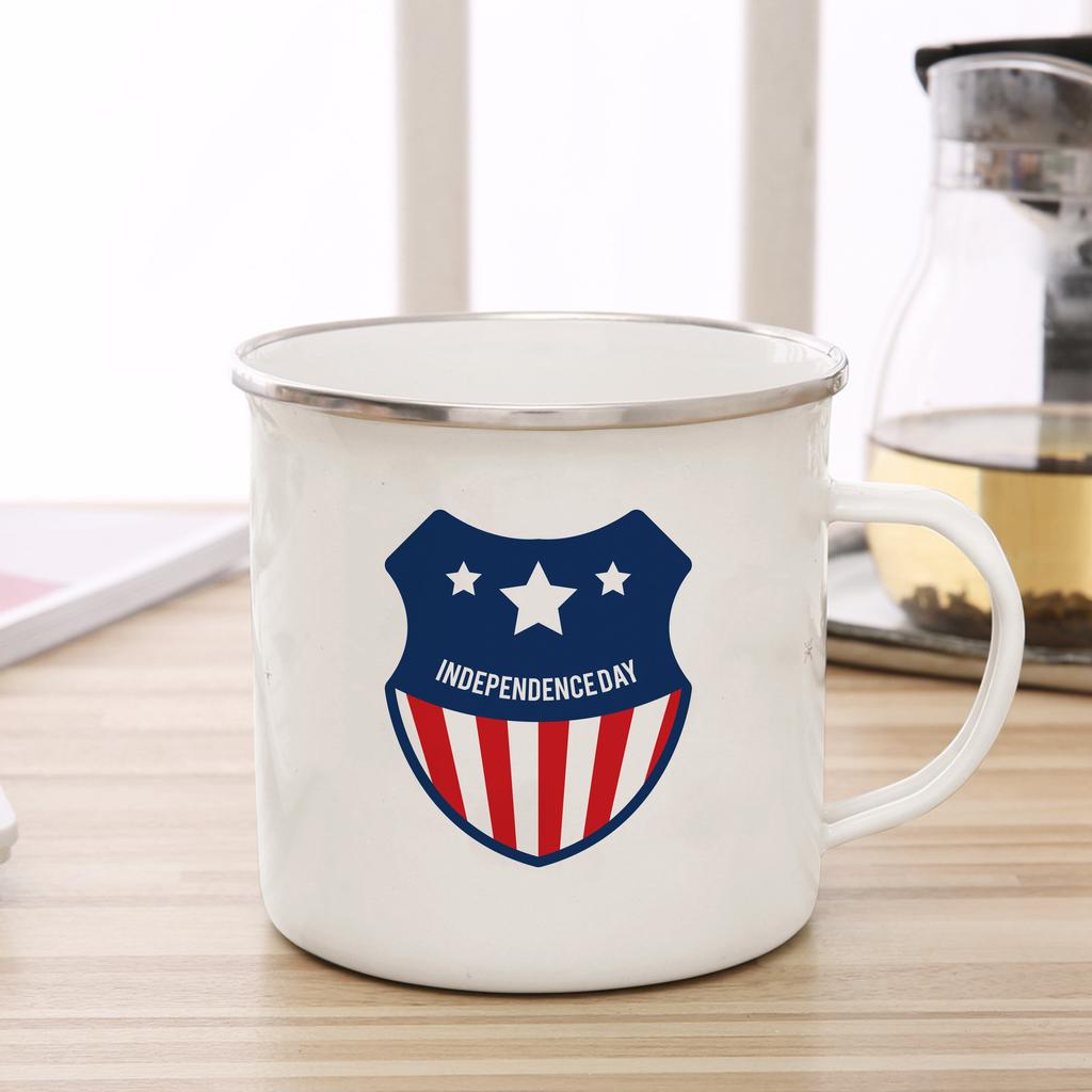 American Flag Enamel Cup Coffee Cup Usa Couple Mug Cups for Coffee and Tea Personalized Gift Cupshe Drinkware Mugs Beer Travel