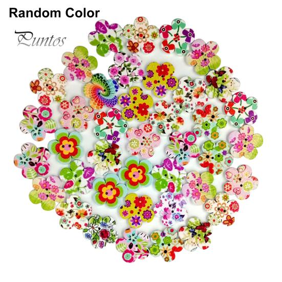 

100 шт. деревянные милые цветочные пуговицы с 2 отверстиями, аксессуары для шитья, скрапбукинга, сделай сам