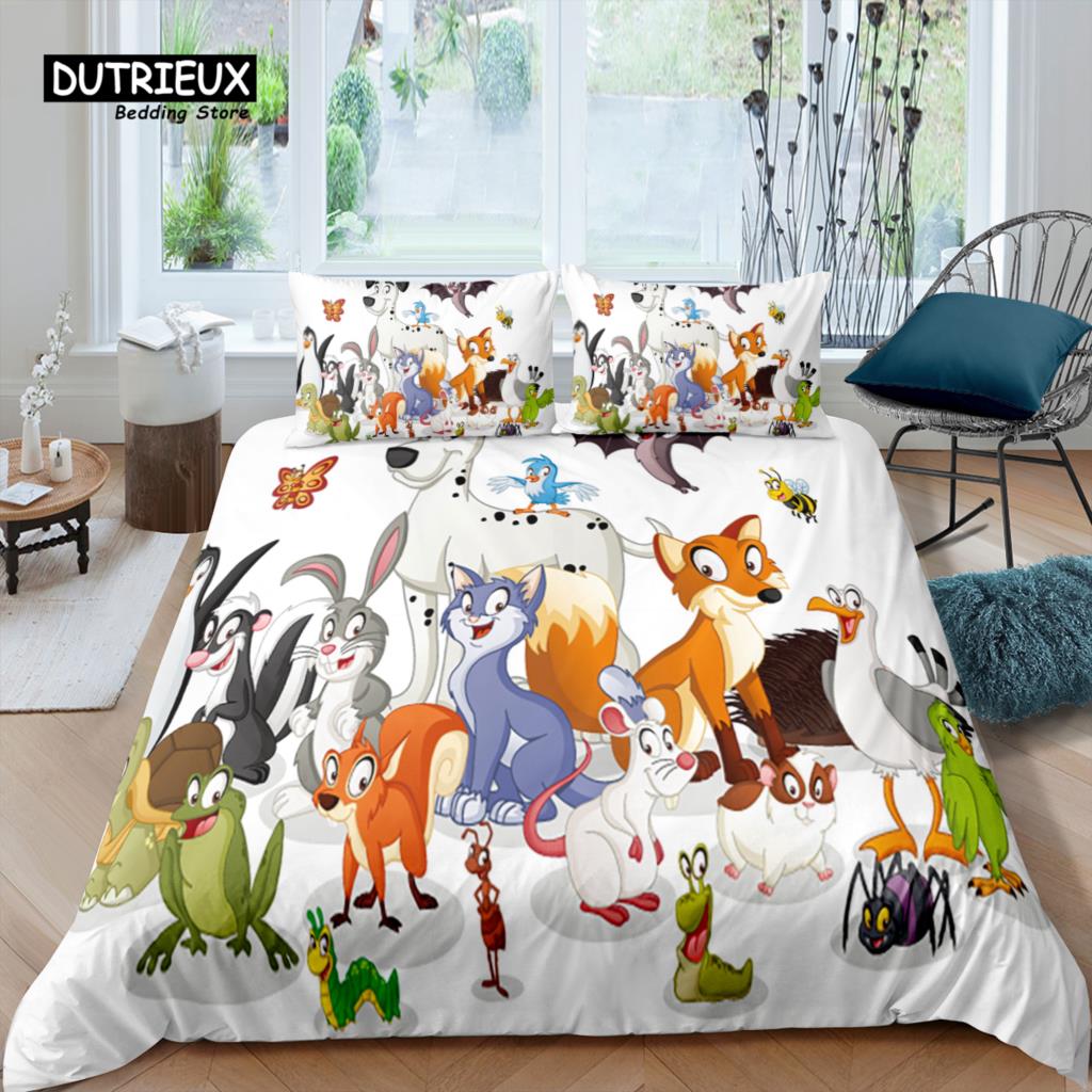 Home Living Luxury 3D Animals Bedding Set Comfortable Duvet Cover Set Kids Bedding Set Queen and King EU/US/AU/UK Size