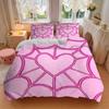 3pcs Heart Web Bedding Set, Breathable and Soft, Suitable for All Seasons, Ideal for Home Use, Suitable for Bedroom Decor 21177