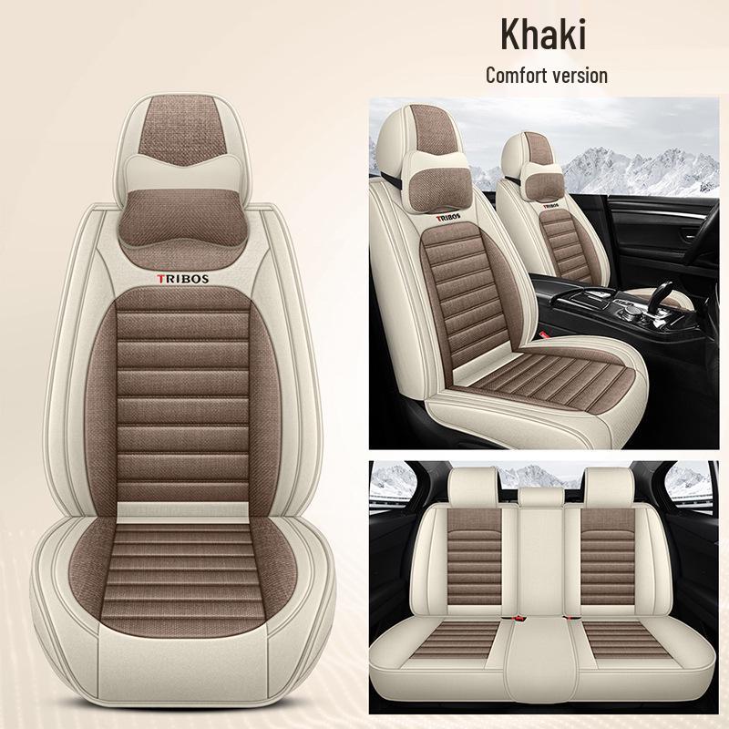 Linen Wrapped All-Season Breathable Car Seat Cushion Mat
