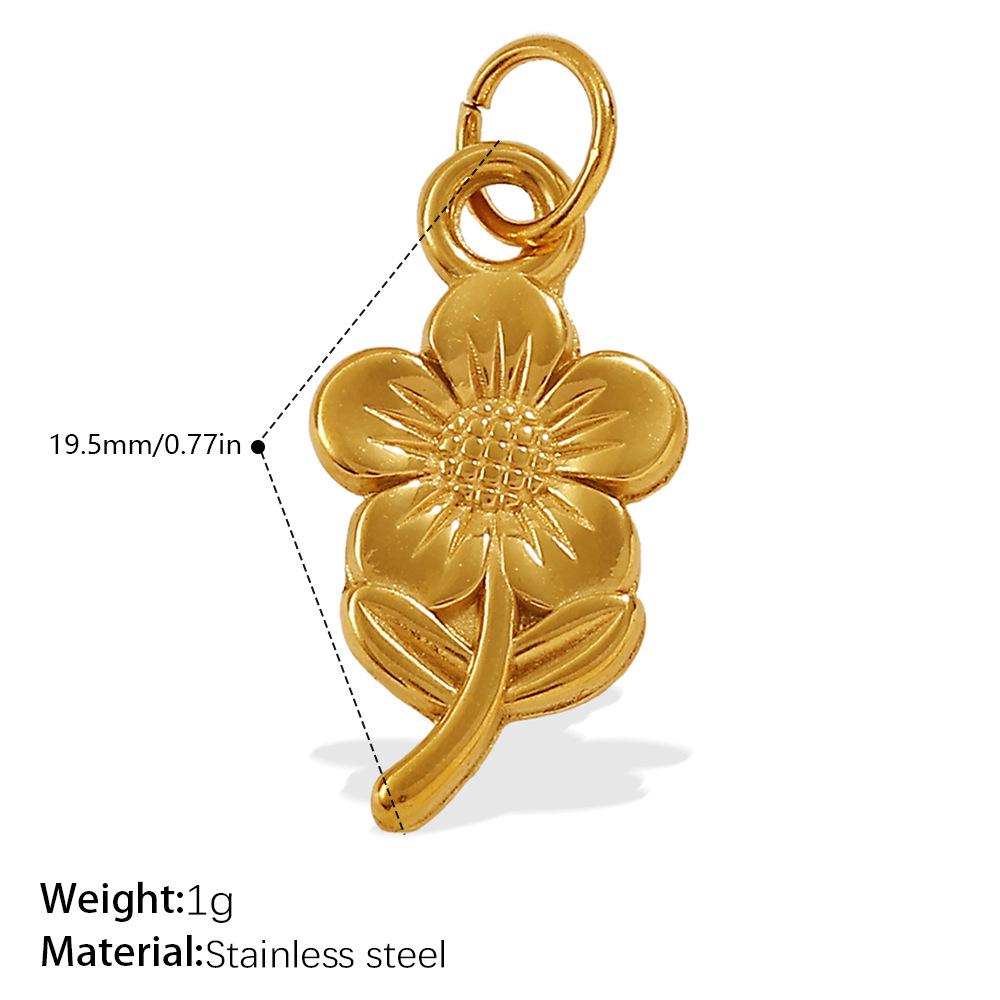 European & American Creative Floral Series Titanium Steel Pendant: Luxurious DIY Necklace & Bracelet Accessory.