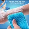 Body Silicone Brush Double Sided Strong Shower Long Strip Back Scrub Towel For Scrub Body Exfoliating Sponge Massage Clean Tools Set