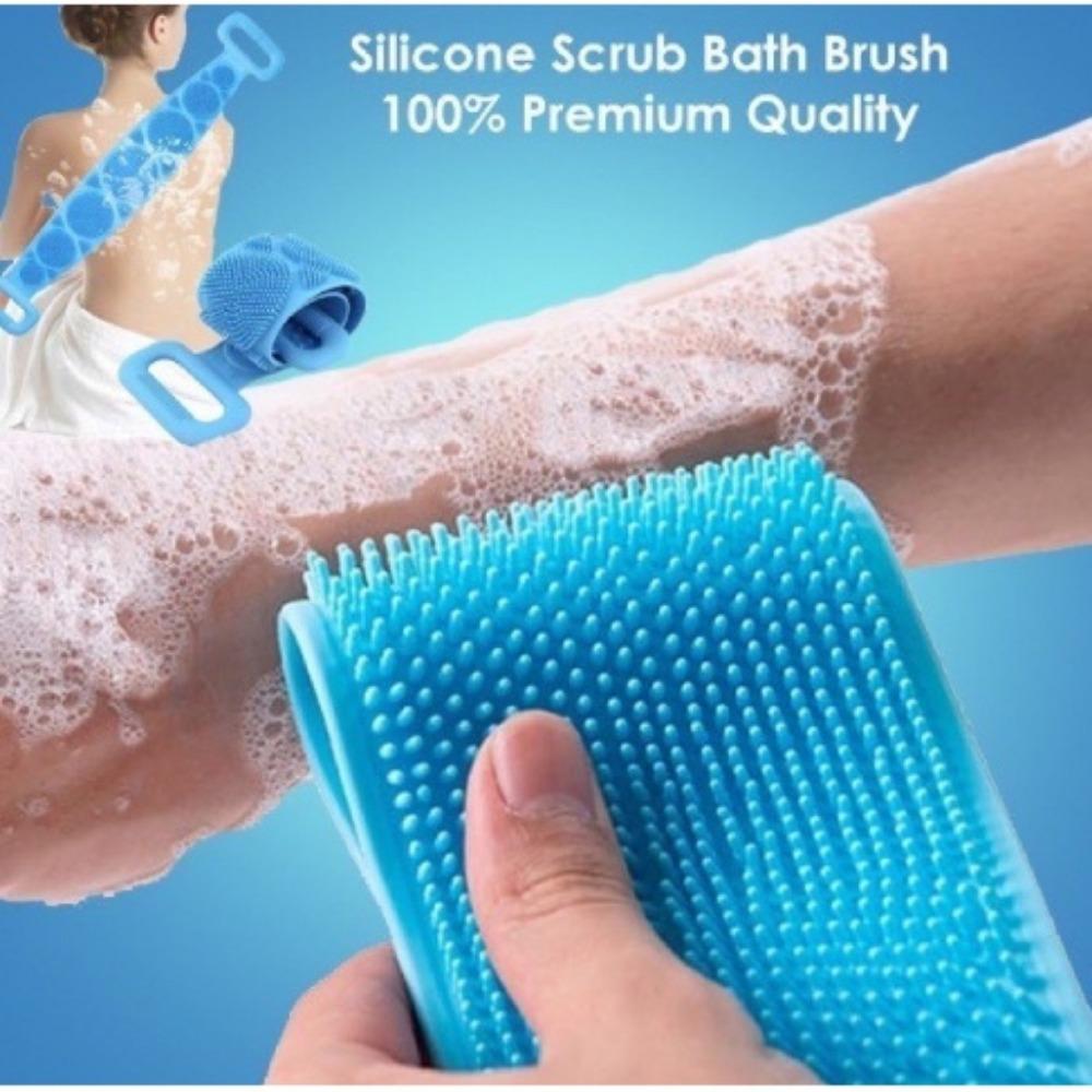 Body Silicone Brush Double Sided Strong Shower Long Strip Back Scrub Towel For Scrub Body Exfoliating Sponge Massage Clean Tools Set