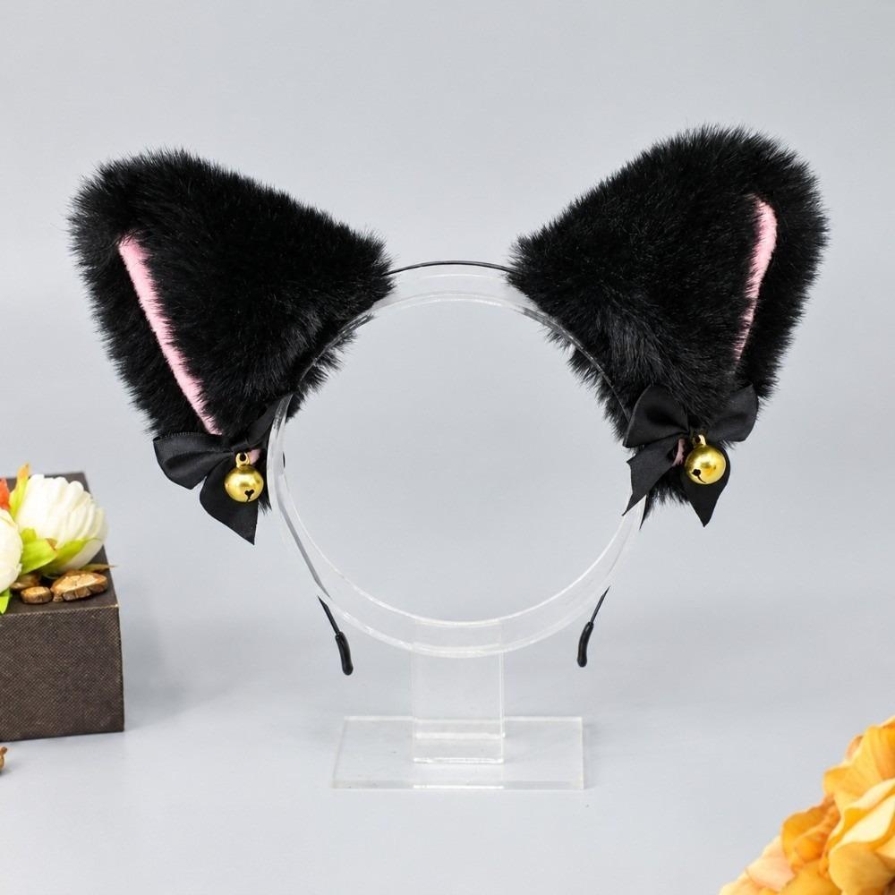 Handmade Fox Ears Hairband Ribbon Bow Animal Cosplay Hair Band Cat Ear Headband  Hair Accessories