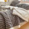 Light Luxury Rabbit Plush Blanket Winter Solid Color Thick Lamb Wool Blanket Double-layer Warm Single Office Nap Air Blanket