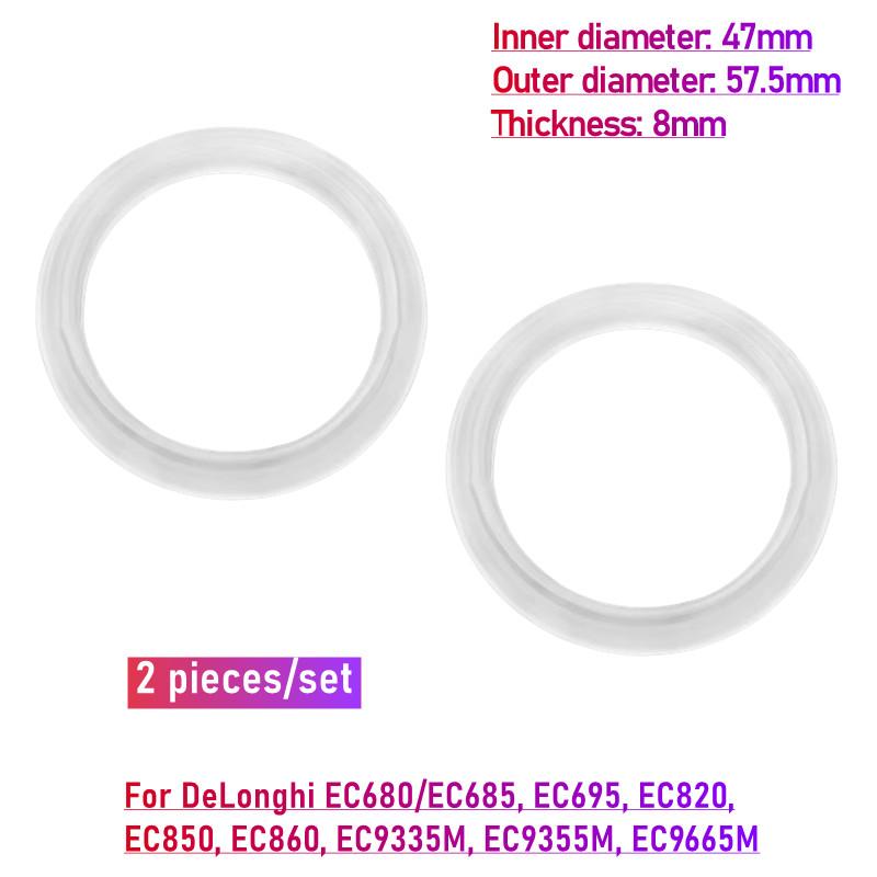 

2pcs Silicone Seal Ring Gaskets For Delonghi EC680 EC685 EC695 EC820 EC850 EC860 EC9335M EC9355M EC9665M Espresso Coffee Maker 57.5mm x 47mm x 8mm