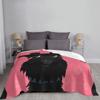 Black Miniature Schnauzer Dog with Pink Daisies Throw Blanket Soft Beds Camping Soft Plaid Blankets