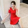 Hepburn Style Dress New V-neck Black Professional Skirt Women's Summer Dress Slim and Thin Temperament Small Black Dress