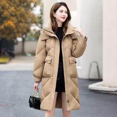 Winter Women's Long Loose Thick Puffer Coat Hooded Waterproof Warm Fashion Down Parkas Jacket