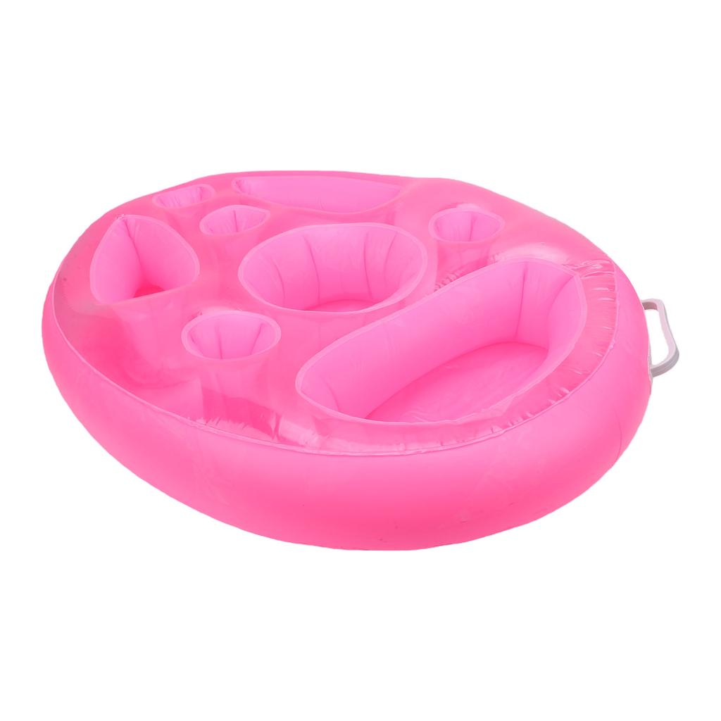 Inflatable Pool Tray Floating Drink Holder with Multi Compartments Pool Floating Cup Holder for Beverages Snacks Phone