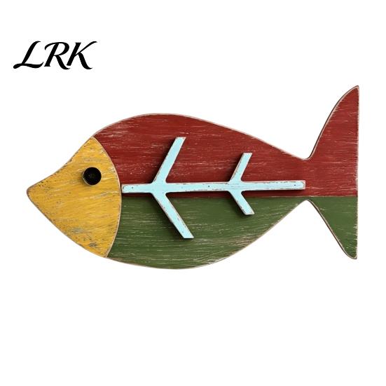 Handcrafted Wooden Fish Set Wall Decor, Mediterranean Style Art, Nautical Coastal Creative Gift for Sea Lovers Hanging Plaque, Ocean Themed