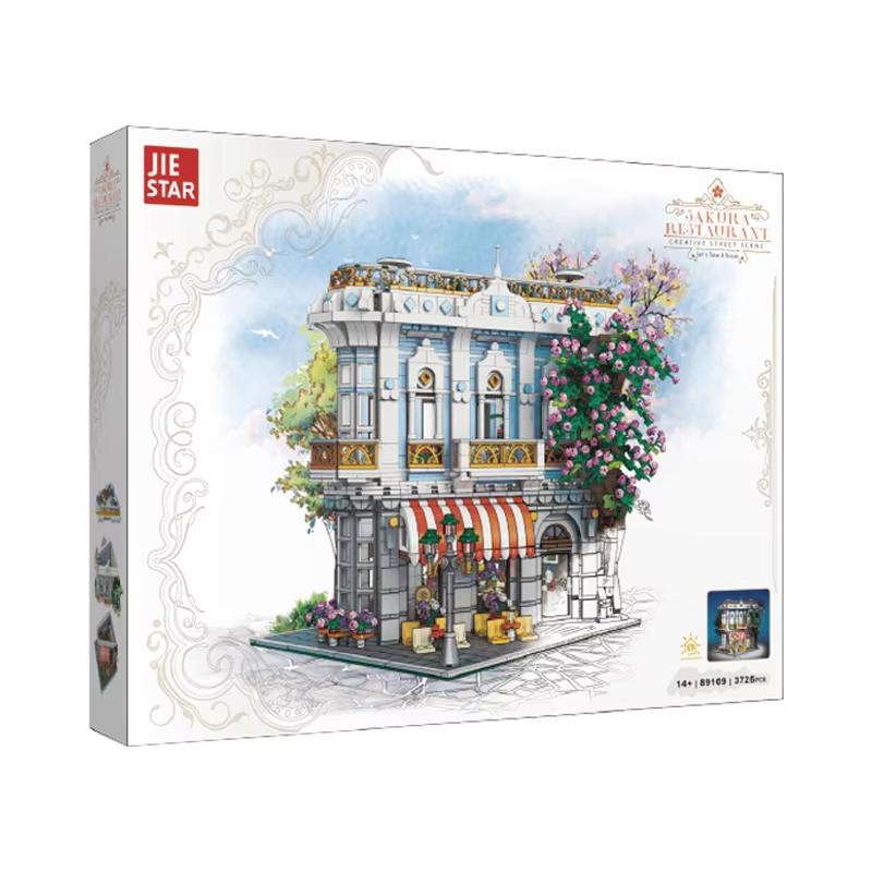 

3725pcs Sakura Street View Restaurant Building Blocks DIY Bricks Model Construction Kit Educational Toy for Kids Brithday Gift NO.89109