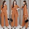 Damen Herbst Winter Neue Mode Trendiges Weites Bein Maxikleid Set 3 Teile