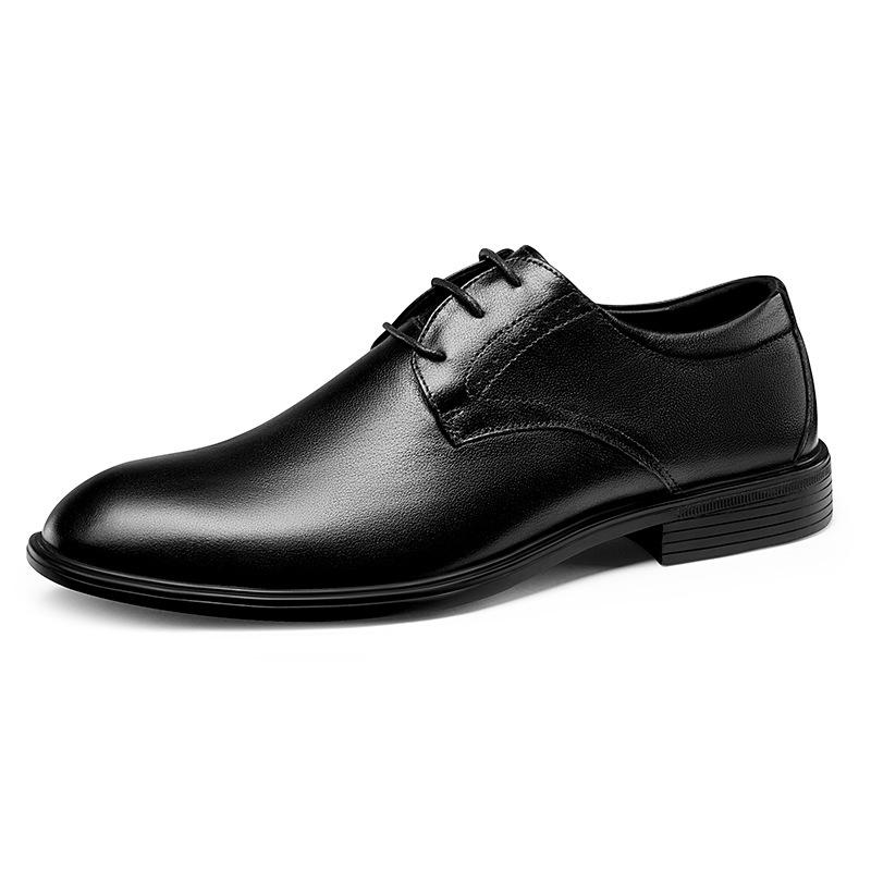 Spring and Autumn Men's Leather Shoes Men's Leather Breathable Trendy Business Formal Men's Shoes British Pointed-Toe Wedding Shoes
