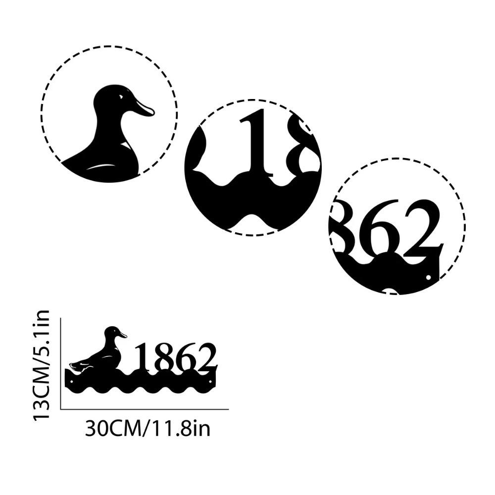 Custom Metal Duck House Sign, Personalized Duck Coop Number Plate, Bespoke Duck-Themed Wall Decor Gift