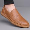 Fashion Summer Autumn Solid Color Breathable Hallow Leather Shoes for Men Fashion Causal New Designer Light Loafers Shoes Man