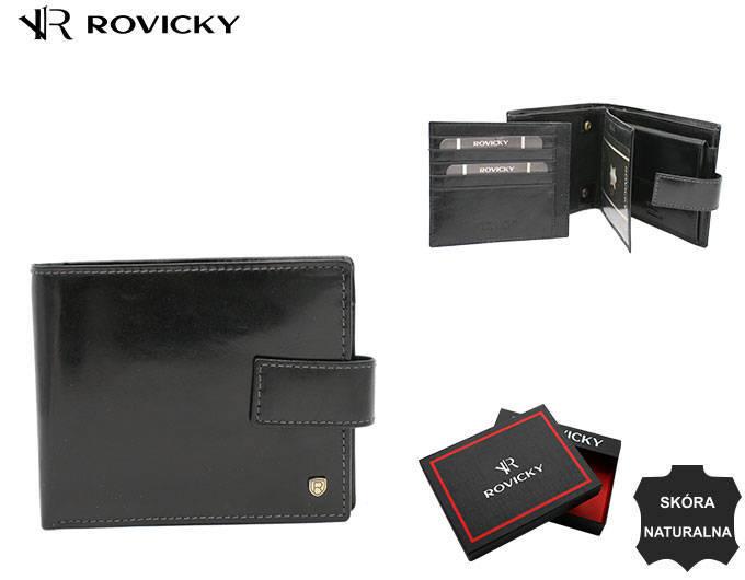 Large Leather Men's Wallet with Snap Closure - Rovicky