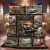 Classic Car Art Rug 2D Flat Pattern Flannel Blanket, High Quality All Seasons, Home Decor, Warmth and Comfort, Perfect for Christmas Gifts.