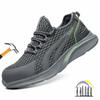 Summer Safety Shoes Reflective Shoe Laces Steel Toe Work Shoes With Protection Lightweight Work Boots Breathable Knit Sneakers
