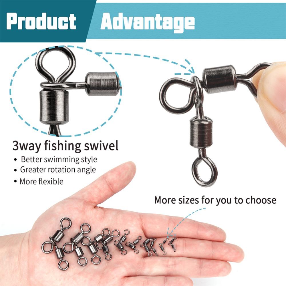 Crossline Swivels Fishing Swivel Rolling Fishing Connector Fishingline Connector Triangle Joint